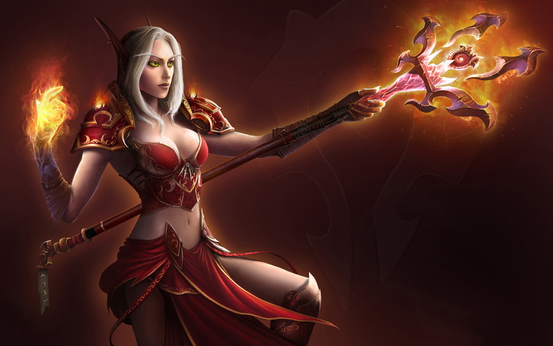  world, red, warcraft, playing, blue, fire, magic, women, 2K, hd