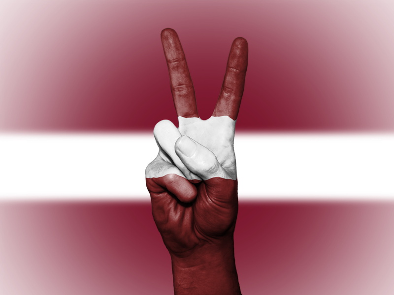 adults only, human hand, nation, colors, colored background, tourism, hand sign, indoors, adult, one man only, pink background, peace, banner, showing