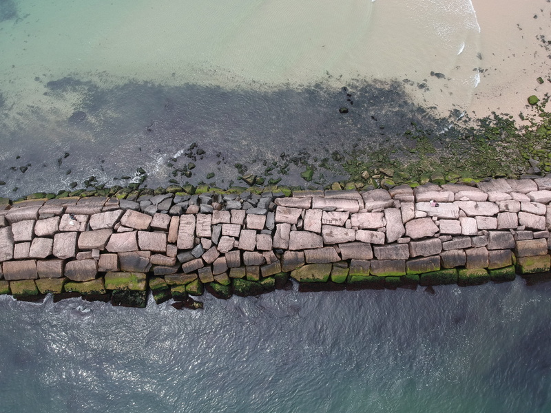 united states, pattern, puzzle, nature, sunlight, built structure, summer, walls, tide, hamptons, day, 4K, no people, solid, water, waterfront, sand, waves