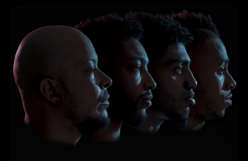 black background, close-up, side view, nenhuma pessoa, escuridão, portrait, looking away, young men, dark, people, woman, face, human face, silhueta, studio shot
