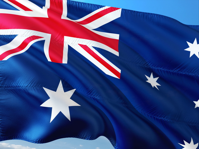 print, economy, australia, no people, international, star shape, waving, independence, 4K, white color, flag, red, democracy, symbol, full frame, patriotism