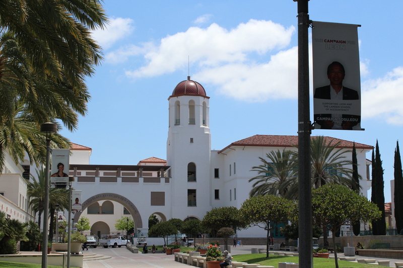 building, 5K, spirituality, sdsu, day, conrad prebys, architecture, outdoors, san, student union tower, state, palm tree, university, history, built structure