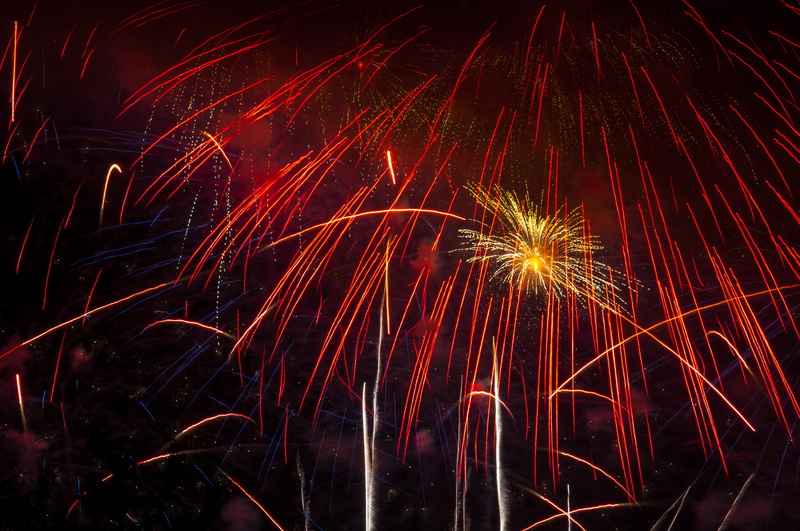 firework - man made object, lights, sky, no people, motion, sparks, lake union, 4th of july, outdoors, light trails, glowing, nature, celebration, exploding