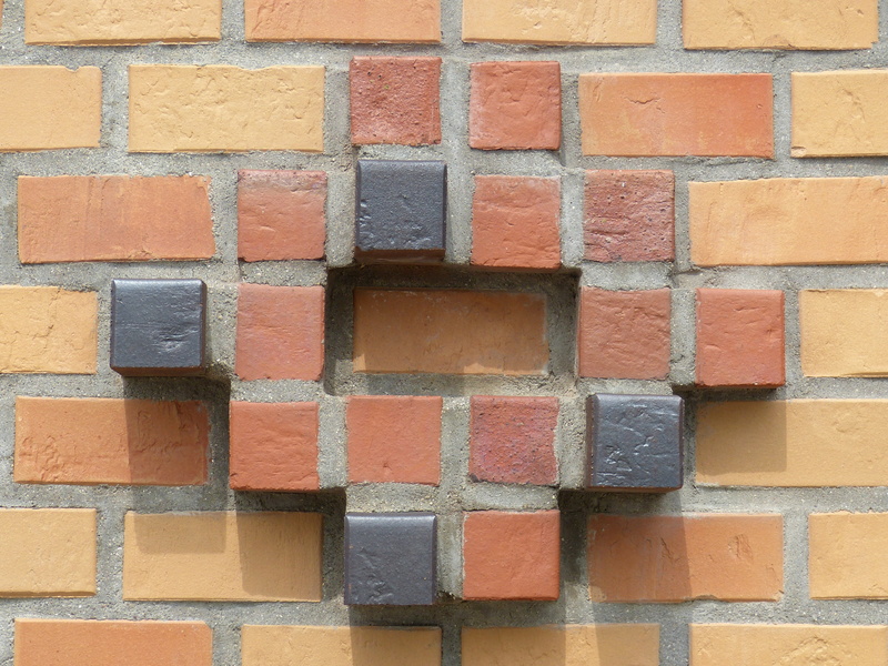 pattern, stone wall, brick, symmetrical, harbour city, no people, red, building exterior, art and craft, wall, close-up, full frame, 4K, wall - building feature