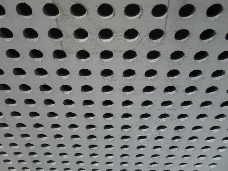 concrete, sheet metal, high angle view, steel, full frame, shape, no people, detail, circle, geometry, holes, geometric shape, 4K, pattern, spotted, hole