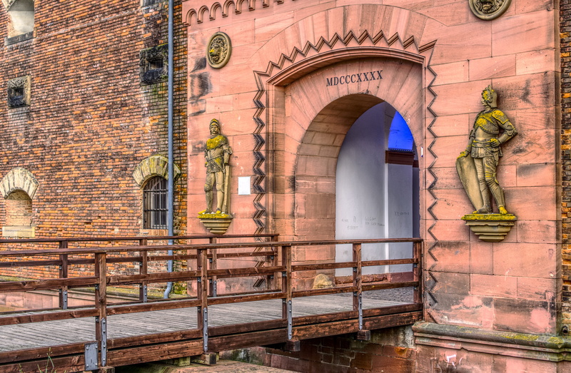 wall, goal, old, germersheim, fortress, architecture, historic building, 5K, railing, day, travel destinations, passage arch, ruined, wooden bridge, hauswand
