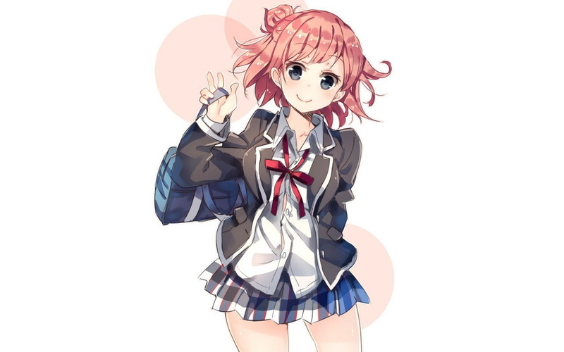 anime, 720P, anime girls, Yuigahama Yui, Yahari Ore no Seishun Love Comedy wa Machigatteiru, school uniform