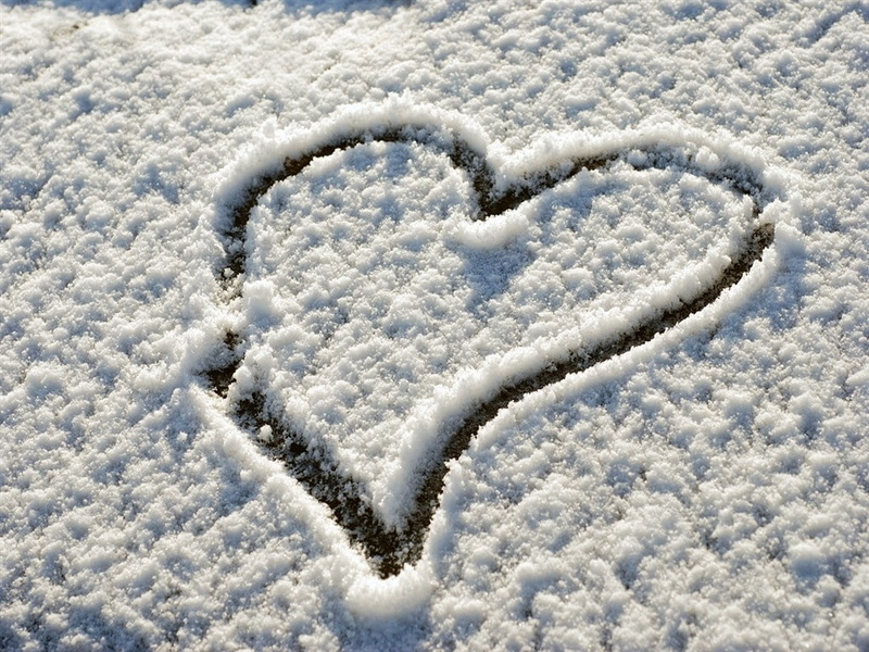 winter, frozen, positive emotion, winter snow, land, high angle view, no people, day, love, snow, full frame, beauty in nature, powder snow, covering, shape