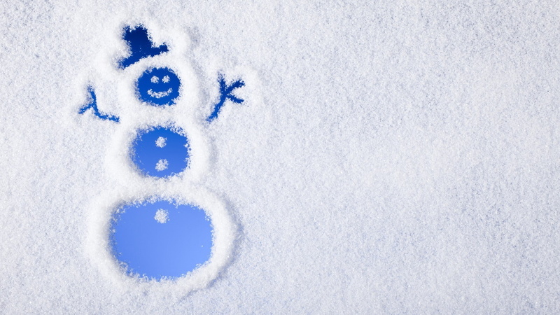 snowman, smiling, top hats, snowmen, snow, winter, blue background, 1080P