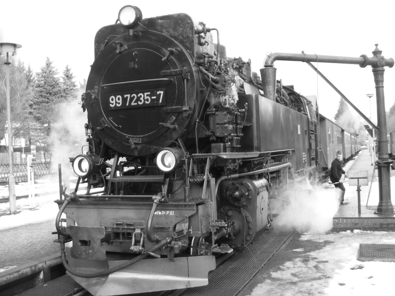 brocken railway, sky, 2K, no people, track, outdoors, steam train, number, water refueling, transportation, day, train - vehicle, public transportation