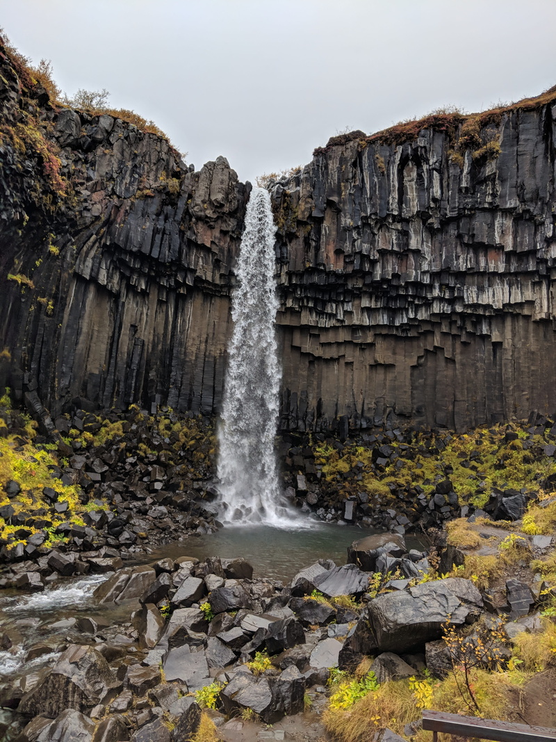 ocean, scenics - nature, flowing, svartifoss trail, rock, land, formation, blurred motion, stream, grey, motion, travel destinations, no people, rock formation