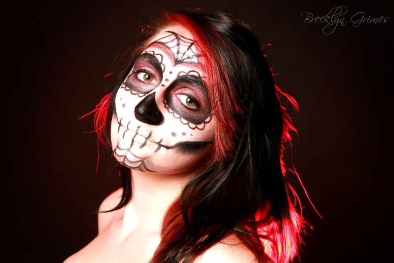 red, Brecklyn Grimes, Dia de los Muertos, hairstyle, human face, headshot, fear, portrait, disguise, close-up, celebration, Kylie Grimes, paint, make-up