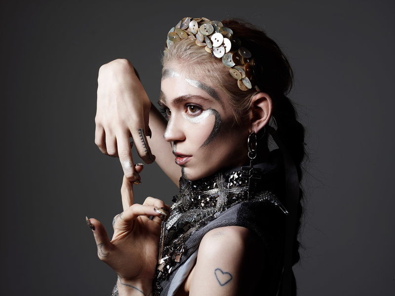 outfit, makeup, singer, Hunger, gesture, hairstyle, decoration, Grimes, Rankin, canadian, Claire Boucher, style, 2K, photographer