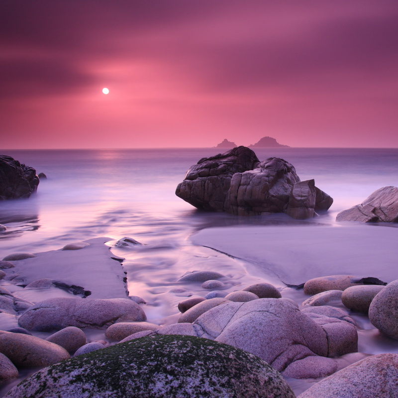 rocks, 1080P, outdoors, cornwalluk, scenics - nature, nature, sunset, sun, porth, photography, longexposure, beach, sea, thesun, pink, no people, dramatic sky