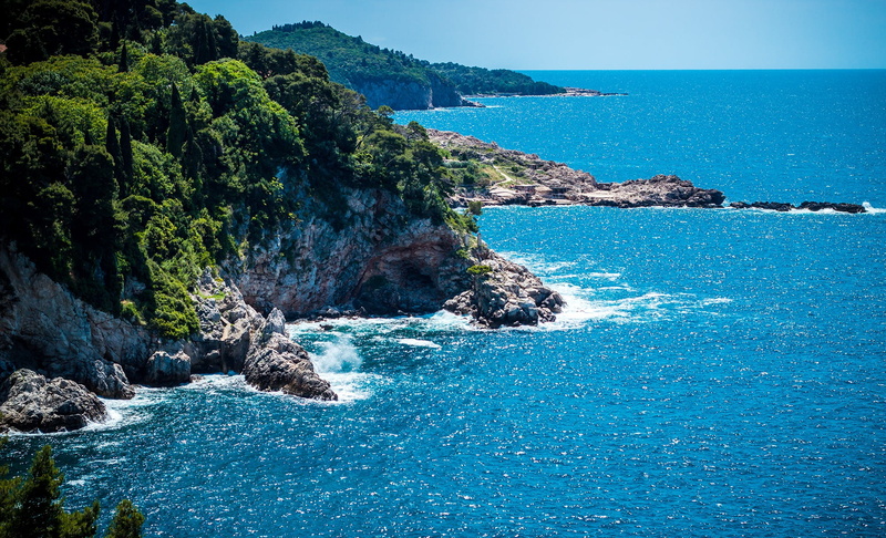 land, turquoise colored, horizon over water, scenics - nature, beach, plant, Greece, water, idyllic, leaf, sea, sky, non-urban scene, tree, outdoors, rocky coastline