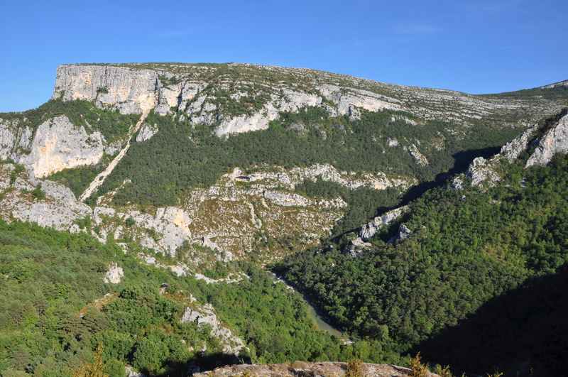 south of france, day, travel destinations, landscape, green, beauty in nature, rock, ride, land, summer, non-urban scene, mountain range, gorges du verdon