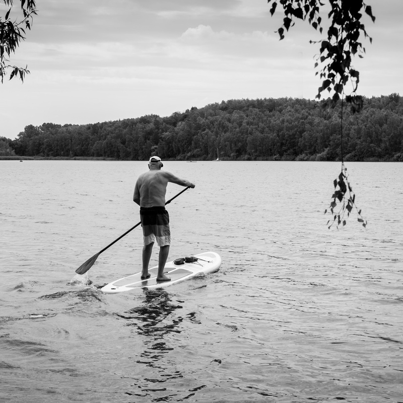 2K, standing, lake, non-urban scene, oar, fishing rod, lifestyles, dom, grandpa, people, day, sport, independence, paddle, men, board, active, old man
