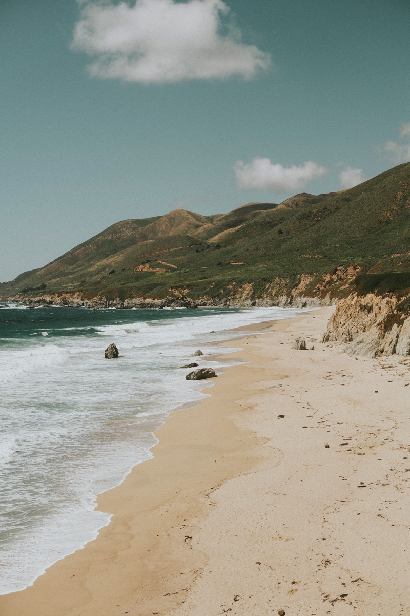 no people, coastline, tranquil scene, beside, tranquility, shore, day, coastal, landscape, view, blue, outdoors, sand, beauty in nature, water, white, summer