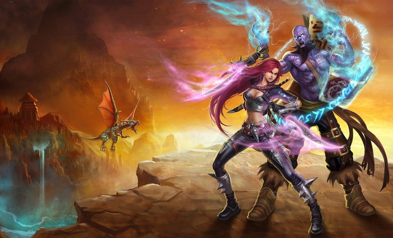Katarina (League Of Legends), representation, futuristic, art and craft, 1080P, Ryze (League Of Legends), League Of Legends, human representation, indoors