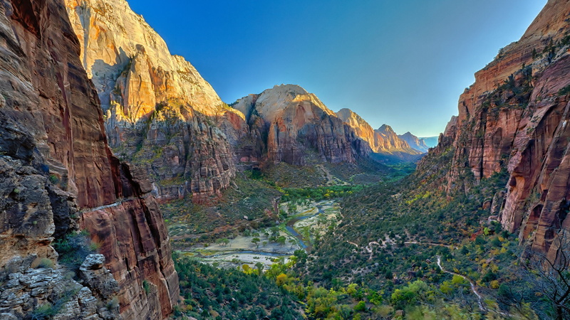 park, national, preserve, no people, mountain range, rock formation, formation, mountain, canyon, features, red, sky, travel, plant, steep, land, semi-arid
