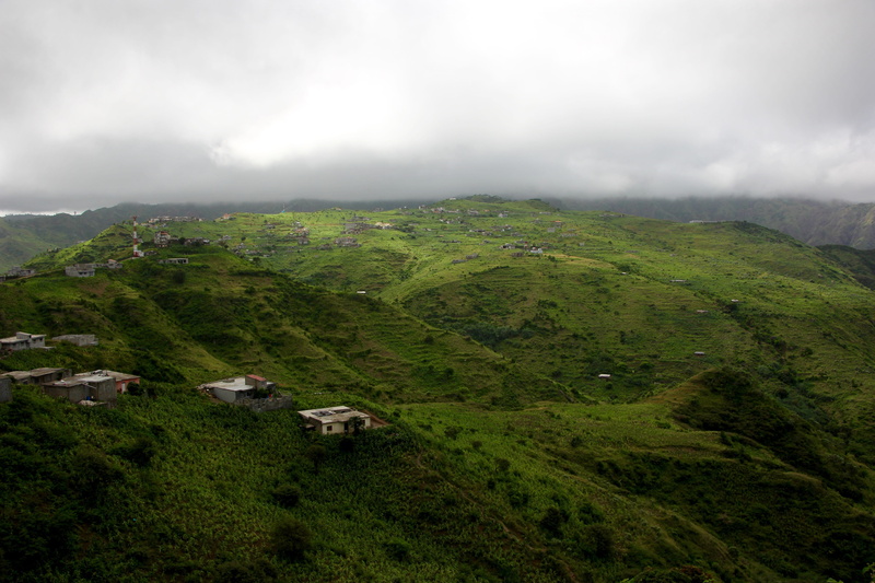 beauty in nature, grass, architecture, santiago, scenics - nature, green, environment, cape verde, hills, building exterior, house, land, houses, built structure