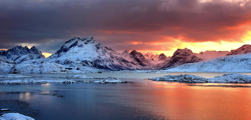 Iceland, snowcapped mountain, sea, Stars, Aurora, cold temperature, Lake, capped, landscape, environment, Winter, lagoon, nature, travel destinations, mountain range