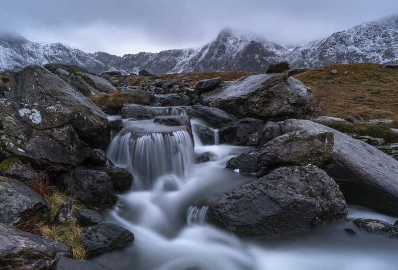 long exposure, nature, landscape, mountain, Cwm Idwal, river  falls, water, scenics, river, Ogwen Valley, gray, rocks, timelapse, rock - Object, gray rocks