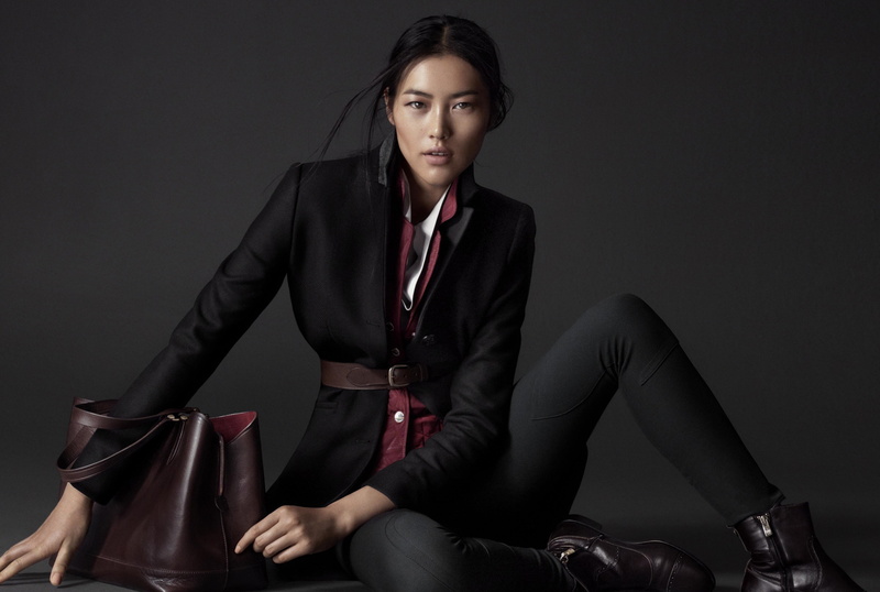 suit, clothing, three quarter length, indoors, sitting, beautiful woman, beautiful people, studio shot, fashion, leather, portrait, young adult, liu wen 4k  background desktop computer