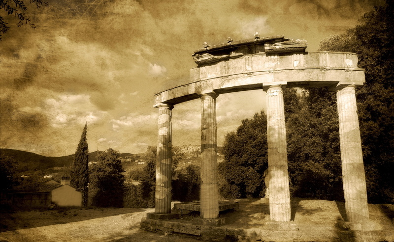 Hadrians Villa, textured effect, plant, Tivoli, sky, nature, ancient civilization, day, Villa Adriana, history, 2K, ruined, abandoned, built structure