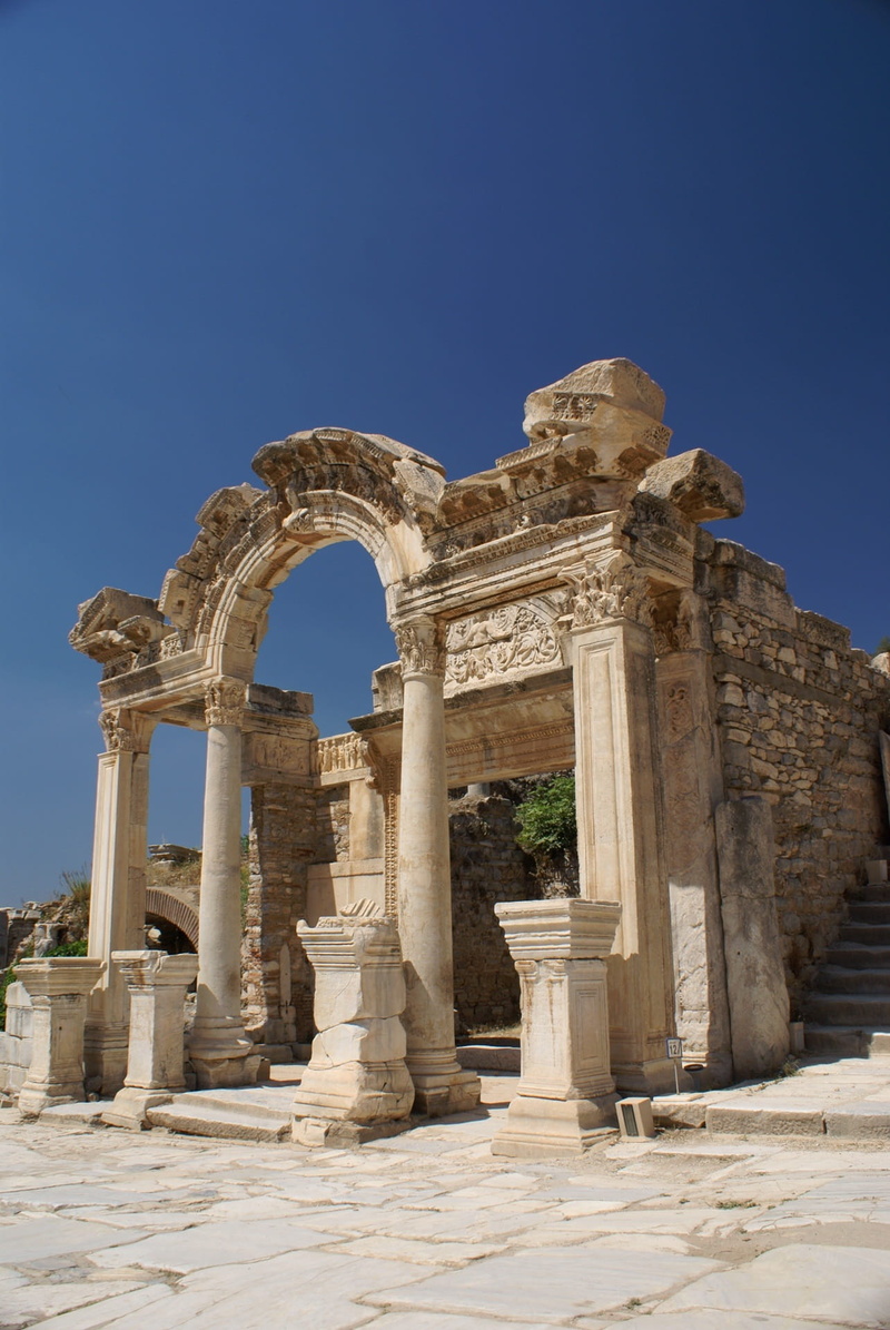 ancient civilization, outdoors, history, travel, 1080P, Ephesus, Ancient, the past, built structure, ruined, stone material, Turkey, clear sky, archaeology