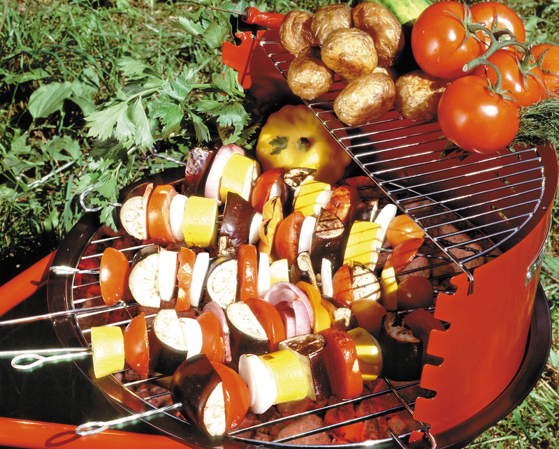 heat - Temperature, meat, lunch, 4K, high angle view, grill, fruit, dinner, roasted, gourmet, vegetables, summer, barbecue, meal, flame, vegetarian food