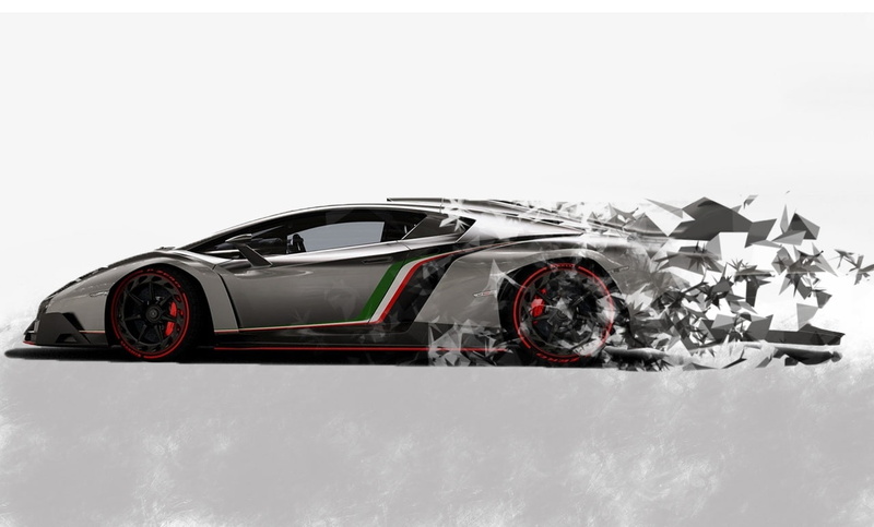 Creative, motor vehicle, clock, silver, dispersion, digital, nature, sky, land vehicle, car, art, indoors, mode of transportation, luxury, copy space, lamborghini