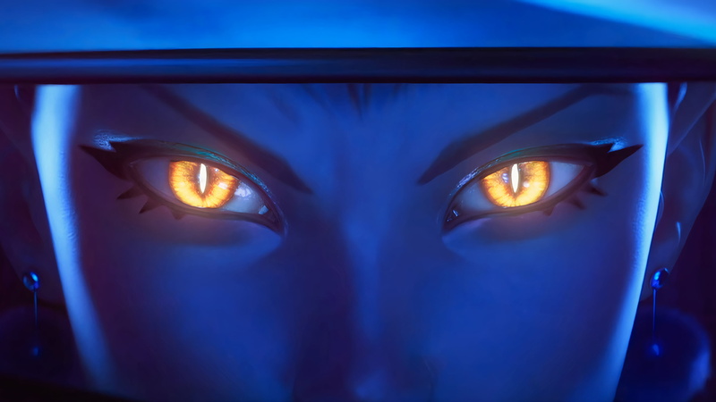 Riot Games, Evelynn, Evelynn (League of Legends), 4K, yellow eyes, League of Legends