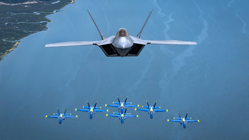 Jet Fighters, Jet Fighter, Blue Angels, Warplane, 1080P, Lockheed Martin F-22 Raptor, Aircraft