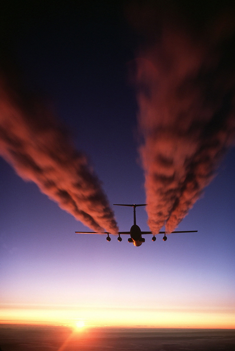 low angle view, no people, transportation, mode of transportation, sky, lockheed c 141 starlifter, airplane, orange color, plane, speed, outdoors, drive