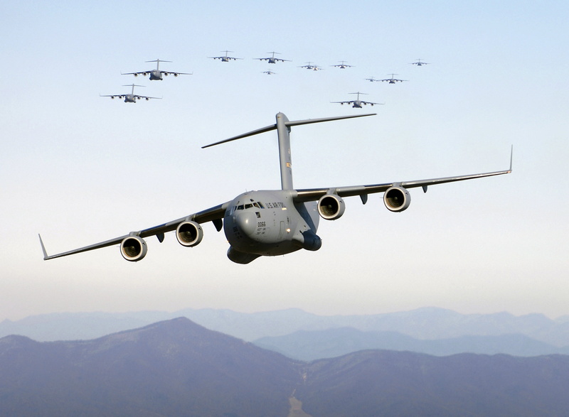 daytime, on the move, commercial Airplane, flying, cargo, day, no people, war, mode of transportation, photography, flight, virginia, army, transport, sky