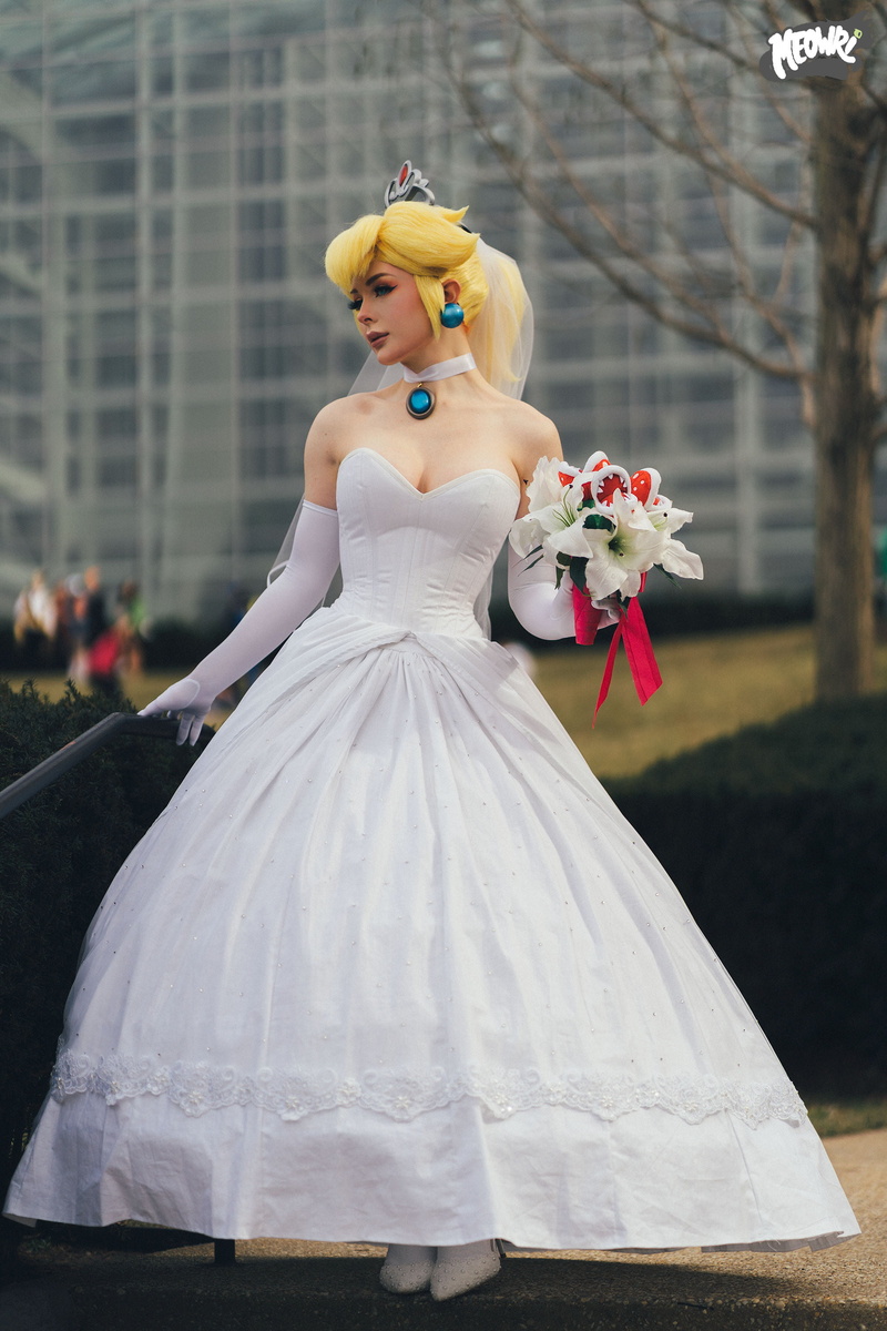 women, 2K, Princess Peach, wedding dress, model, cosplay, blonde, Jenna Lynn Meowri