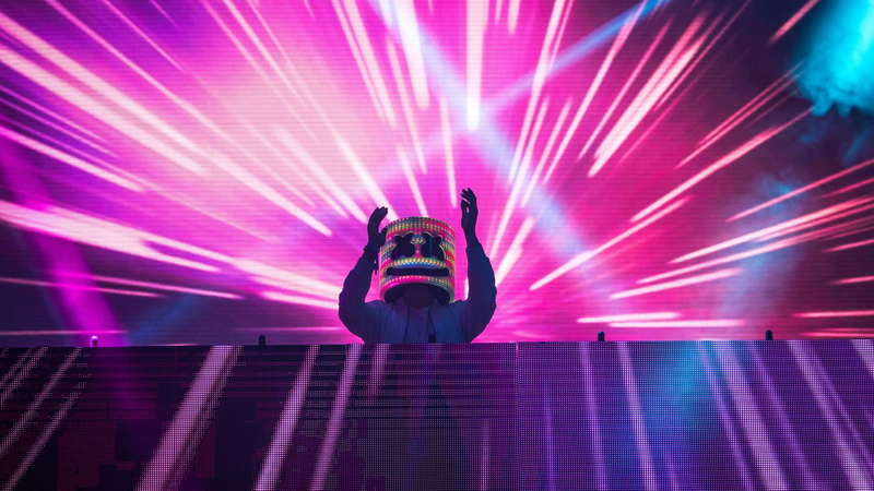 dj, DJ Marshmello, 4K, neon, 4K