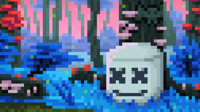 4K, music, digital art, backgrounds, hd, complexity, pattern, text, pixelated, multi colored, dj, artwork, marshmello, no people, abstract, technology
