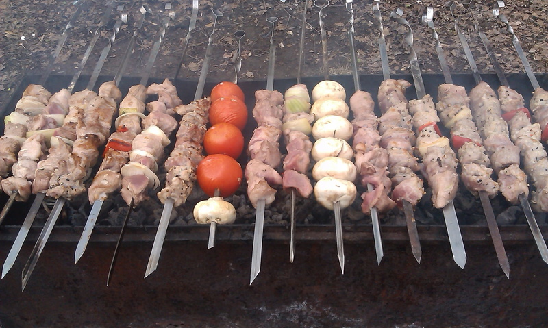 fried meat, tasty, Shish Kebab, arrangement, preparation, barbecue, meat, healthy eating, Picnic, food and drink, frying, no people, smoke, freshness, side by side
