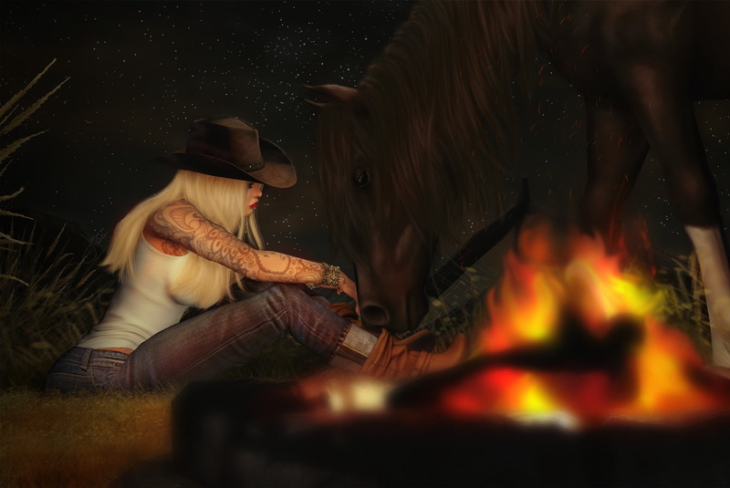 1080P, women, domestic animals, Cowgirl, adult, mammal, rendering, horse, domestic, girl, people, vertebrate, fire - natural phenomenon, lifestyles, pets