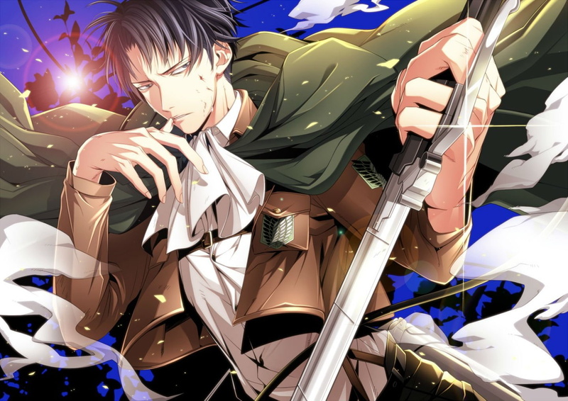 hair, rivaille, eyes, kyojin, all, uniform, 720P, sword, male, cape, mtktc, short, black, shingeki, blood, weapon