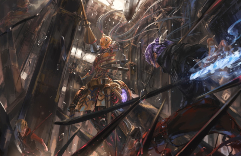 song, konachan, 1080P, tagme, purple, com, sword, 249086, weapon, ren, male, re-creators, (character), hair, short