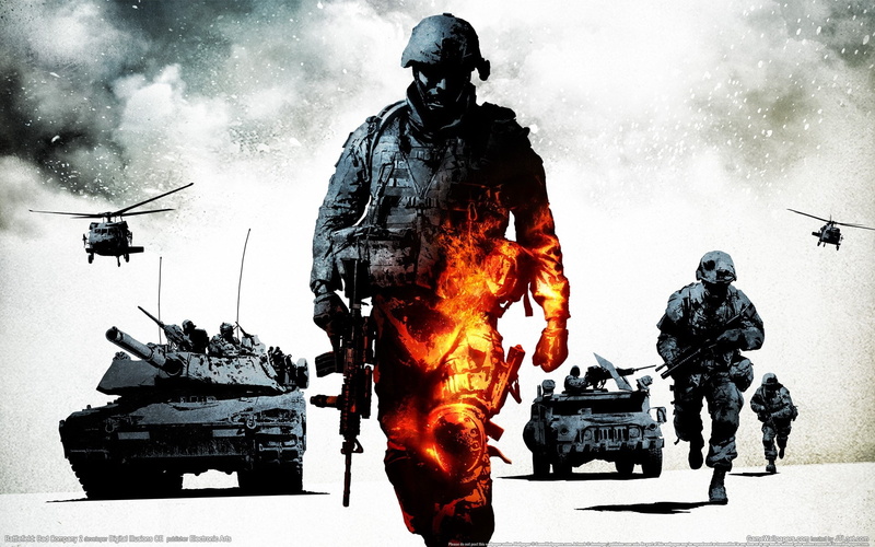 1080P, aggression, conflict, army, headwear, battlefield bad company 2, army soldier, weapon, nature, gun, war, people, group, fighting, military, battle