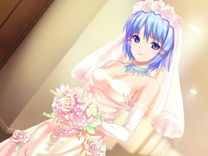 dresses, game, anime, Tropical Kiss, tropical, koutaro, kiss, wedding, d, hd, art, game cg, cg, 720P, girls, rikka, abstract