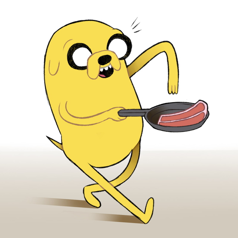 720P, indoors, food, single object, cartoon, vertebrate, yellow, no people, art and craft, fun, emotion, symbol, Jake the Dog, smiling, white background