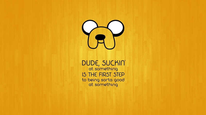 anime, yellow, cartoon, Adventure Time, motivational, 1080P, Jake the Dog, quote