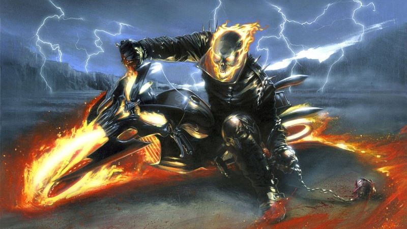 1080P, water, Comics, night, long exposure, art and craft, lightning, fire, no people, cloud - sky, Ghost Rider, beauty in nature, motion, power in nature