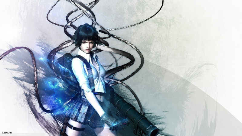 built structure, video games, arts culture and entertainment, Lady (Devil May Cry), nature, art and craft, women, leisure activity, young women, technology
