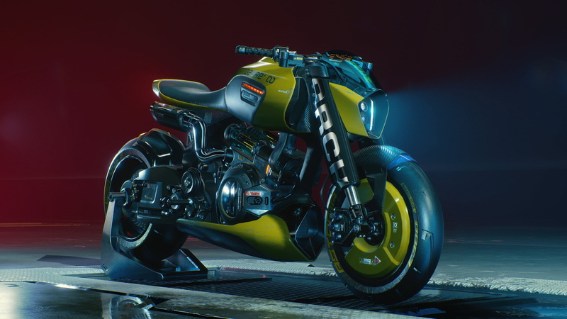 ARCH Motorcycle, digital art, video games, futuristic, ARCH Nazaré, Cyberpunk 2077, 2K, cyberpunk, Jakub Przybolewski, video game art